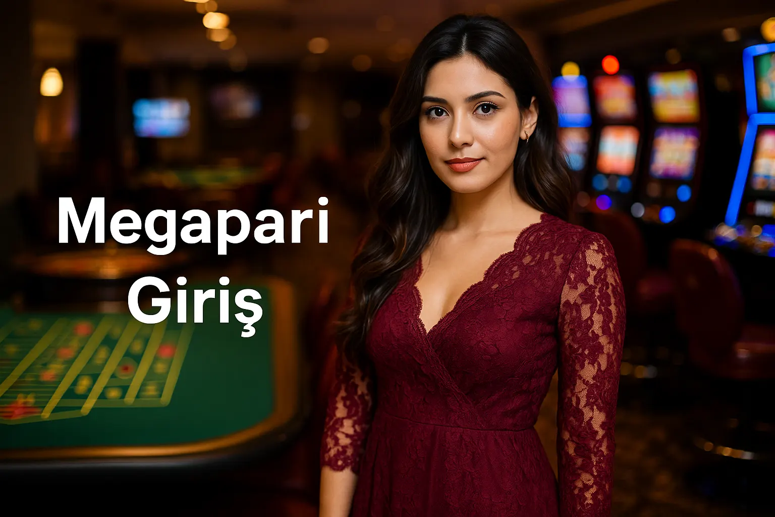 Megapari giriş avantajları ve güncel erişim Türk bir kadınla Megapari giriş ekranı ve casino atmosferi