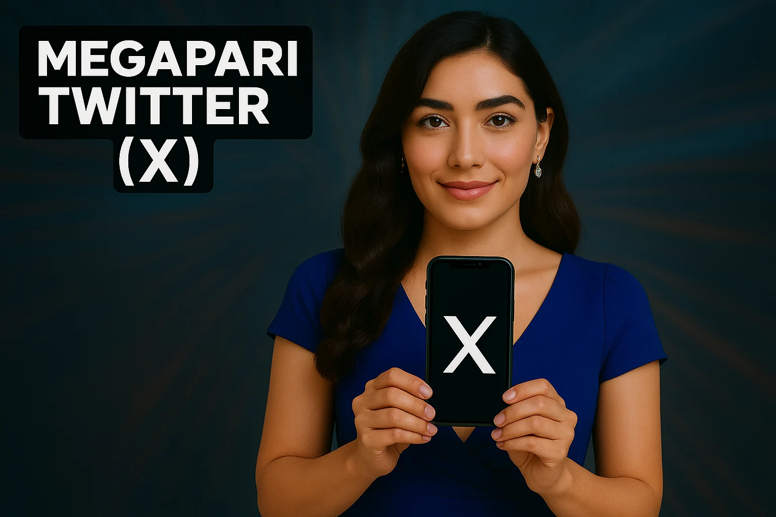 Megapari Twitter (X) logosu önünde adam